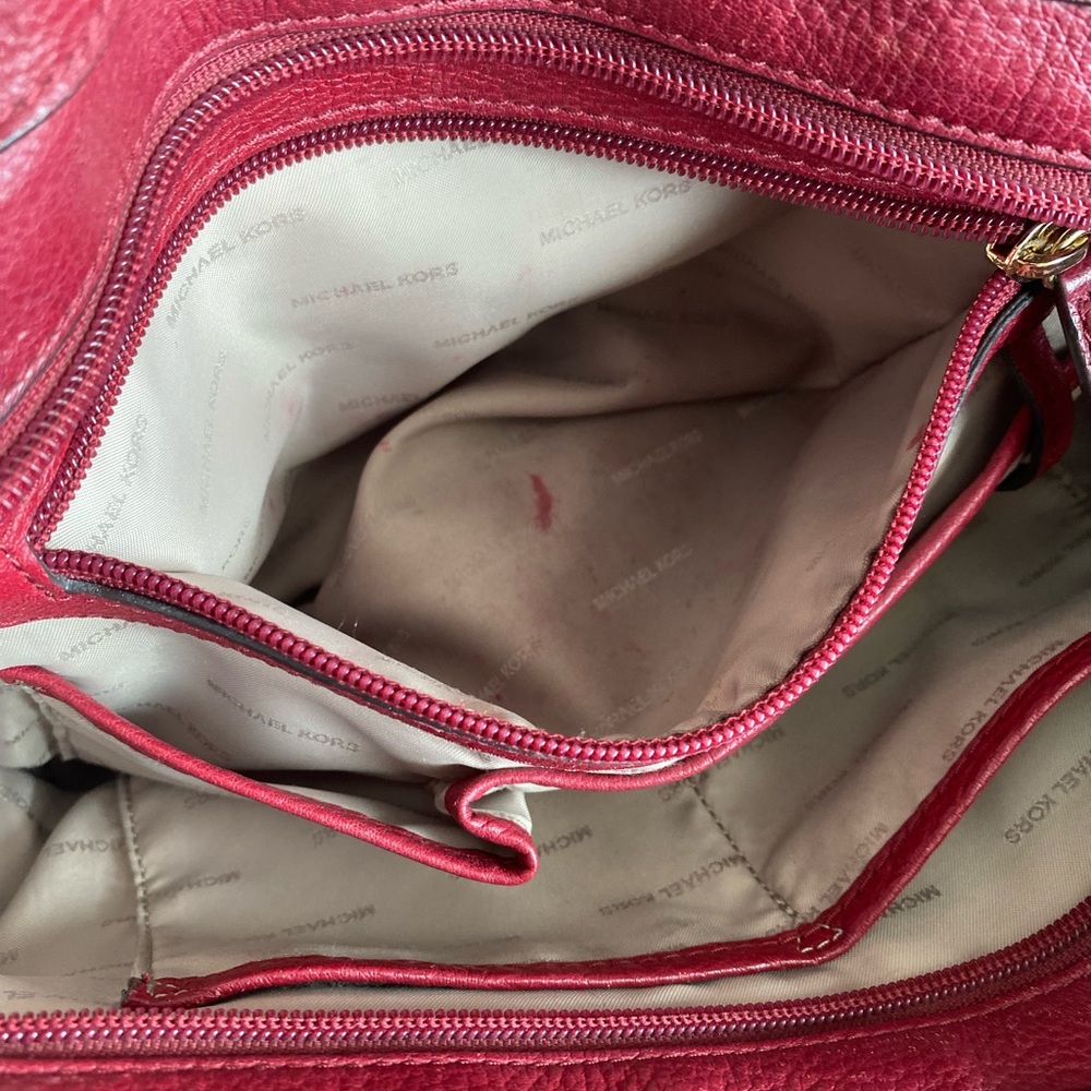 MK Bedford Top-Zip Leather Tote Burgundy - Picture 5 of 10